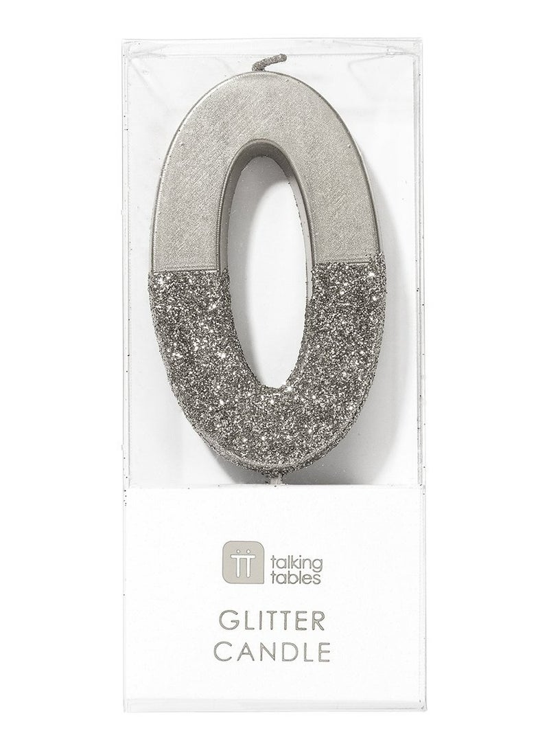 Talking Tables Silver Glitter Number Candle - 0  - Image 2