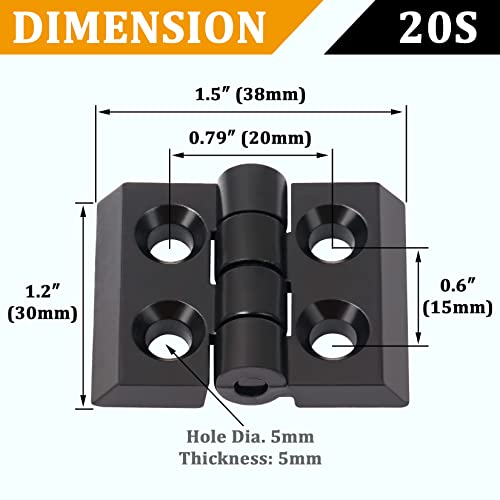 KOOTANS 4 Sets Alloy Hinges for 2020 Series 6mm T-Slot Aluminum Extrusion Profile 3D Printer Frame - Image 2