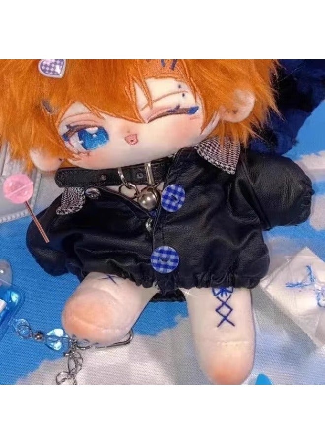 Zhongyuan Middle Attribute Mine Small Medium Cotton Doll 20cm Plush Toy Doll Birthday Gift Dress-up Doll-Specifications:20cm Skeleton Installed-Color:Mine Small Medium Baby + Black Sweater - Image 3