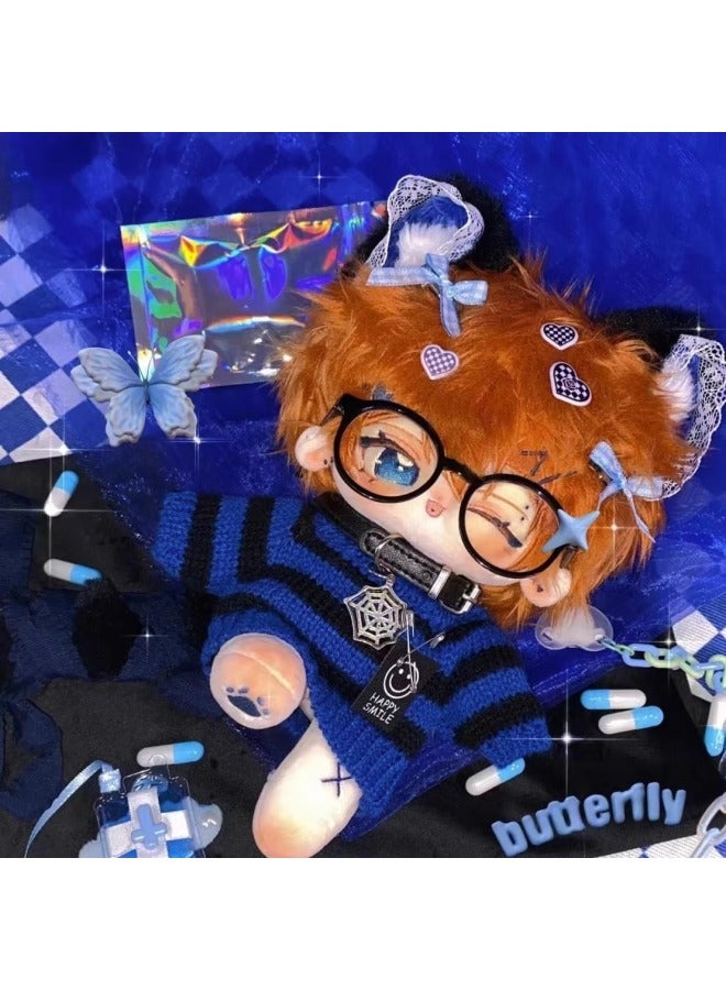 Zhongyuan Middle Attribute Mine Small Medium Cotton Doll 20cm Plush Toy Doll Birthday Gift Dress-up Doll-Specifications:20cm Skeleton Installed-Color:Mine Small Medium Baby + Black Sweater - Image 2