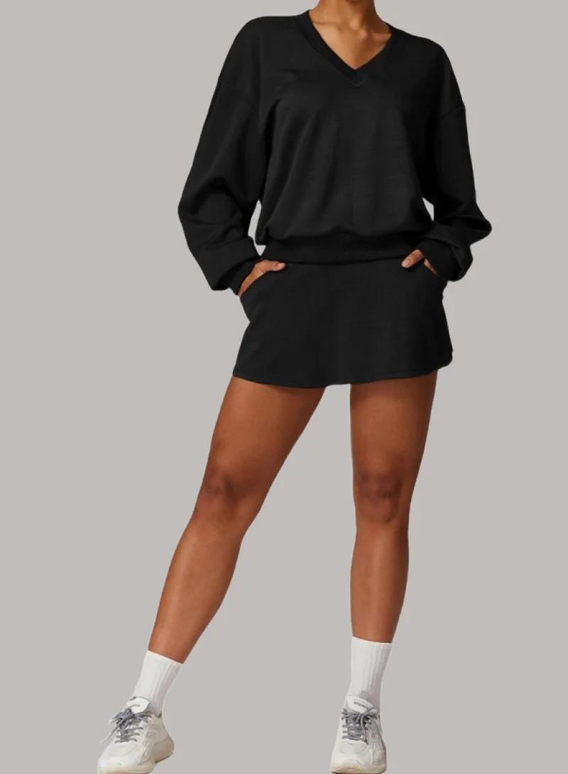 Womens High Waist Contour Workout Sport Yoga Skirt Tummy Control With Pockets.