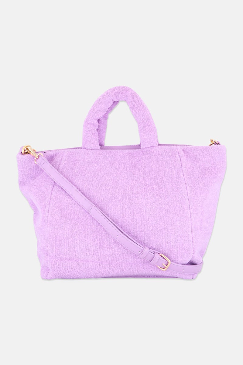 Urban Expressions Women Textured Satchel Bag 43 L x 30 H x 9 W cm, Purple - Image 1