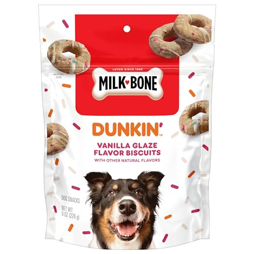 Milk-Bone Dunkin' Vanilla Glaze Flavor Dog Biscuits with Other Natural Flavors, 8 oz Bag - Image 1