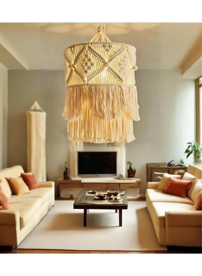 Royal Macrame Chandelier with Long Tassels - Premium Boho Decor