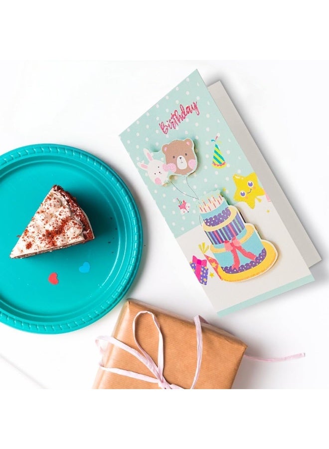 UKR UKR 8-Pack 3D Happy Birthday Greeting Cards Large 9-Inch Pop-Up Cards with Envelopes Colorful Birthday Party Cards for Kids and Adults Festive Cakes Individual Packing (SET-D) - Image 4
