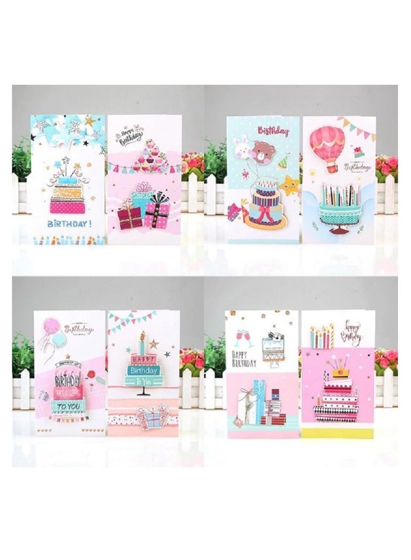 UKR UKR 8-Pack 3D Happy Birthday Greeting Cards Large 9-Inch Pop-Up Cards with Envelopes Colorful Birthday Party Cards for Kids and Adults Festive Cakes Individual Packing (SET-D) - Image 2
