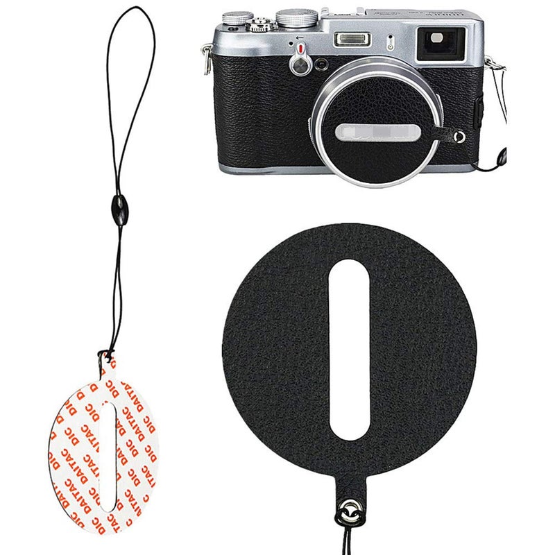 JW JJC Deluxe Nappa Leather Lens Cap Keeper Sticker with String for Fujifilm Fuji X100VI X100V X100F X100T X100S X100 Lens Cap Anti-Lost - Image 2