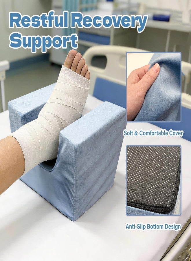 JZHLLA Knee Replacement Pillow for Post-Surgery Recovery - Leg Elevation Pillow Leg Fixators for Sleeping, Knee Hip Replacement Recovery Aids Equipment Helps Improve Extension (Blue) - Image 5