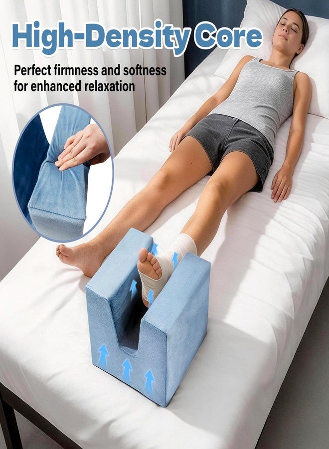 JZHLLA Knee Replacement Pillow for Post-Surgery Recovery - Leg Elevation Pillow Leg Fixators for Sleeping, Knee Hip Replacement Recovery Aids Equipment Helps Improve Extension (Blue) - Image 3