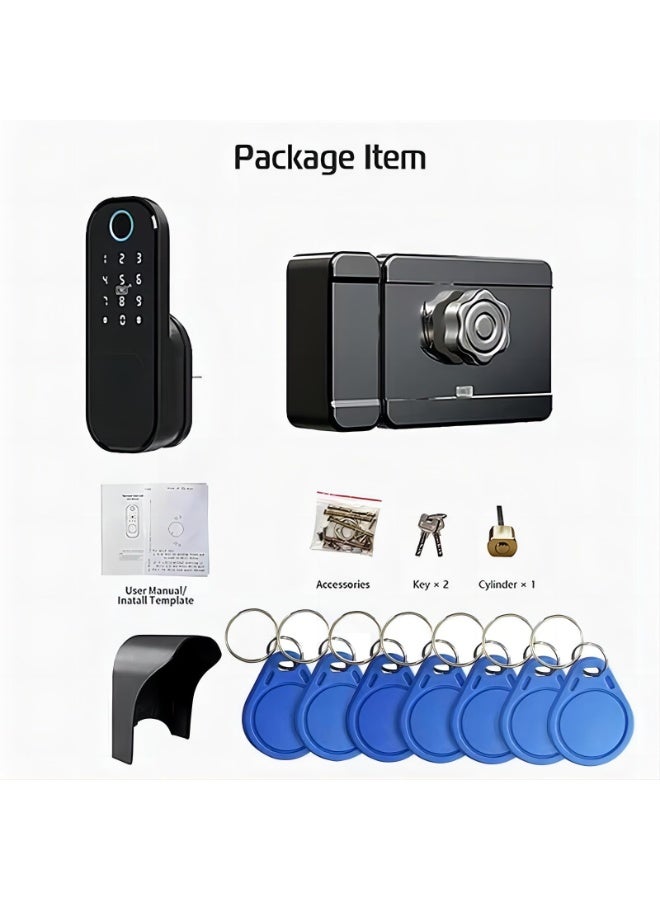 XiuWoo Smart Fingerprint Door Lock,IPX5 Weatherproof Garden Door Lock,5-in-1 Access,Full Control in The TTLock App,Auto-Lock Bluetooth, Black - Image 5