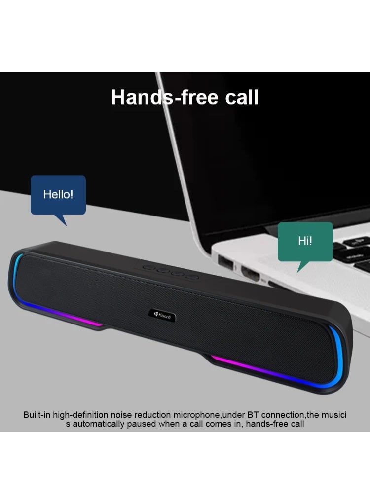 Kisonli Kisonli LED-913 Gaming Bluetooth Soundbar – RGB Lighting, USB/TF Playback, Built-in Battery  - Image 2