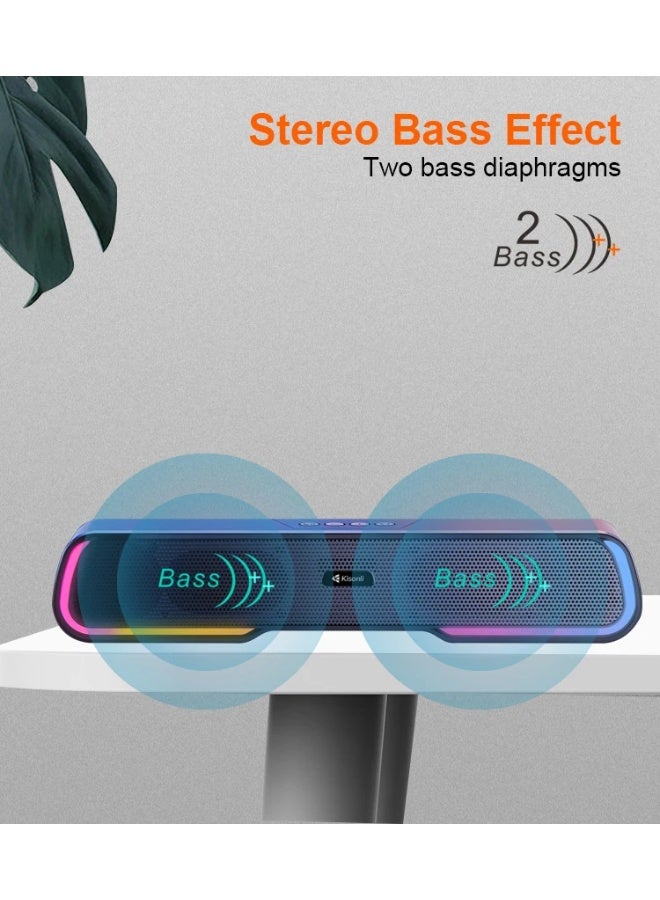 Kisonli Kisonli LED-913 Gaming Bluetooth Soundbar – RGB Lighting, USB/TF Playback, Built-in Battery  - Image 3