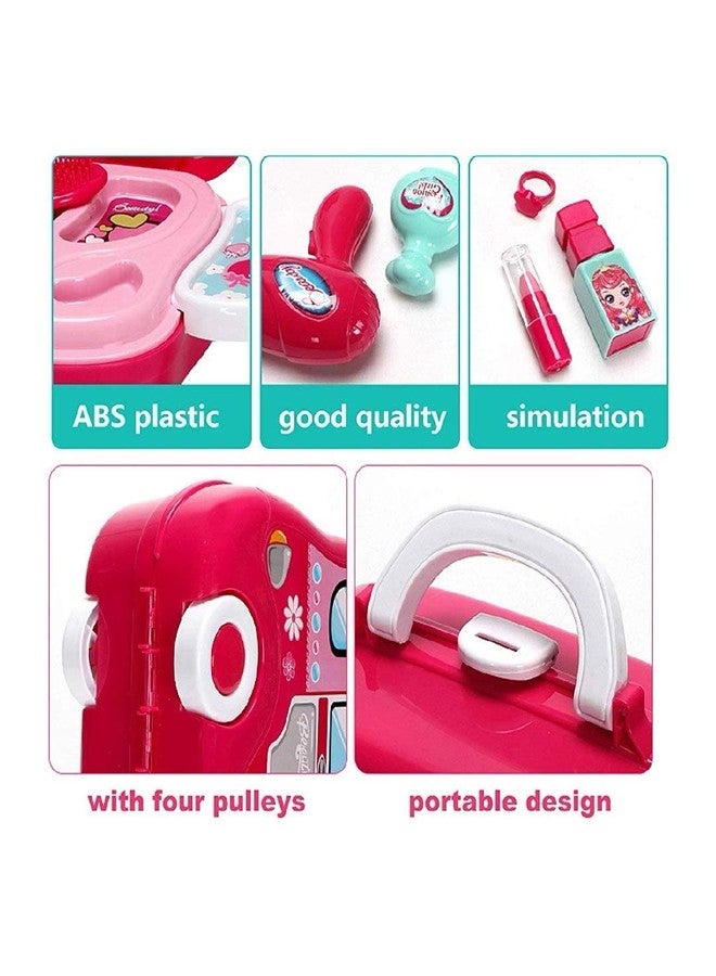 BELLABOTA Beauty Make up case and Cosmetic Set Suitcase with Makeup Accessories for Children Girls- Pink, Plastic, Heart Makeup Suitcase Pack of 1 Set - Image 4