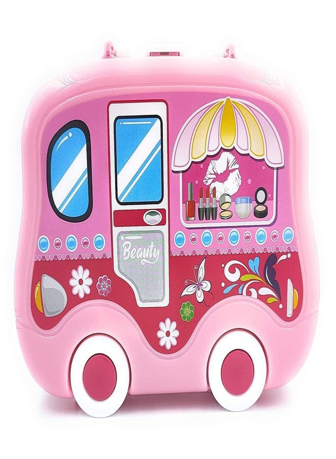 BELLABOTA Beauty Make up case and Cosmetic Set Suitcase with Makeup Accessories for Children Girls- Pink, Plastic, Heart Makeup Suitcase Pack of 1 Set - Image 5