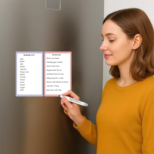 AccuPrints Plain Vinyl, Magnetic White Board Planner Sheet (25x16cm) with Marker Pen - Dry Erase Flexible Writing Film for Kitchen Fridge/Office Godrej/Metal Wardrobe - Image 1
