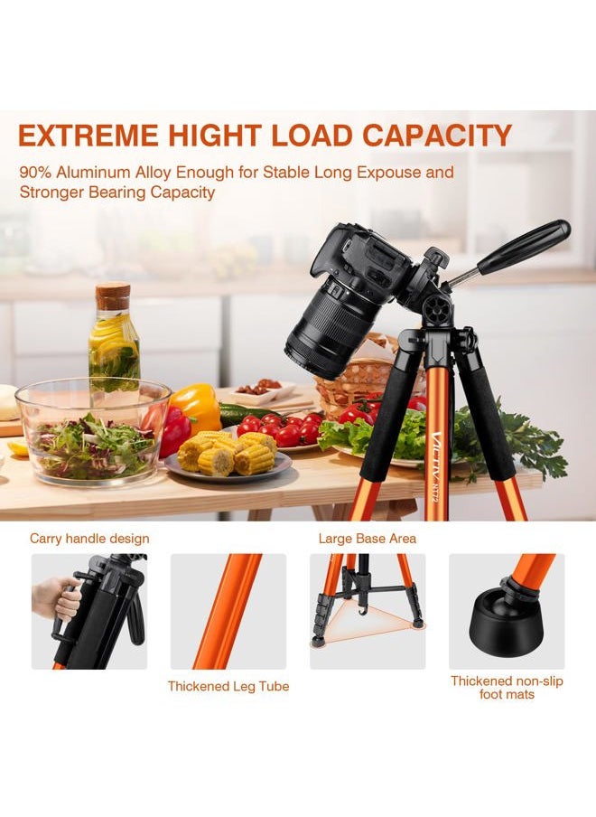 Victiv - Tripod for Camera, 72" Tall Camera Tripod & Monopod with Remote, Professional Heavy Duty Compact Camera Stand for Phone, DSLR, Spotting Scope, Telescope, Binocular - Image 1