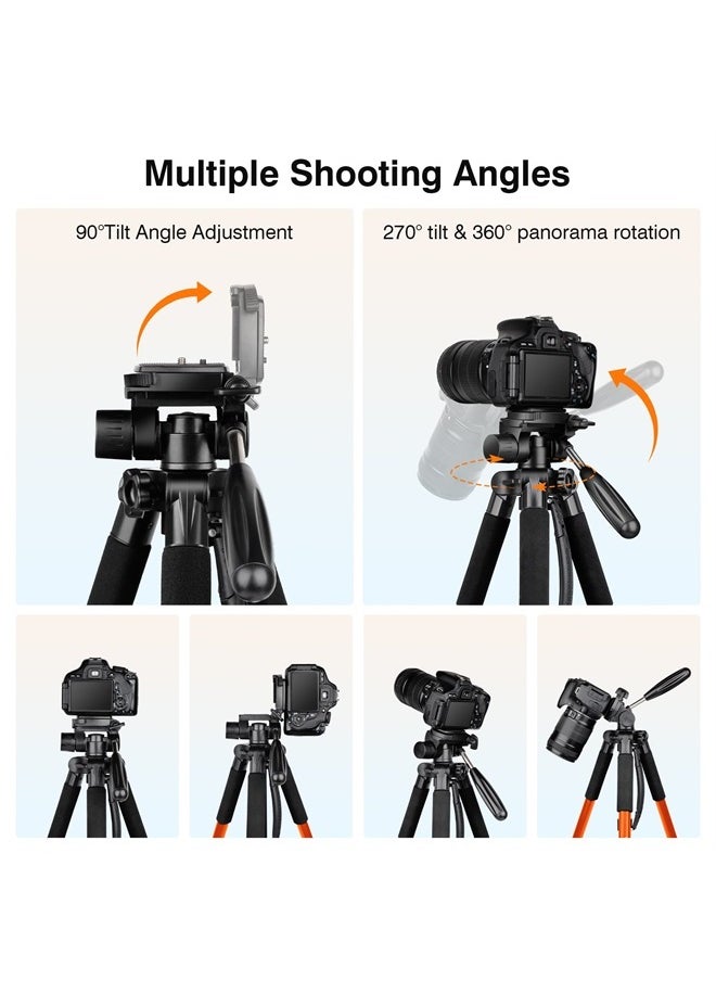 Victiv - Tripod for Camera, 72" Tall Camera Tripod & Monopod with Remote, Professional Heavy Duty Compact Camera Stand for Phone, DSLR, Spotting Scope, Telescope, Binocular - Image 1