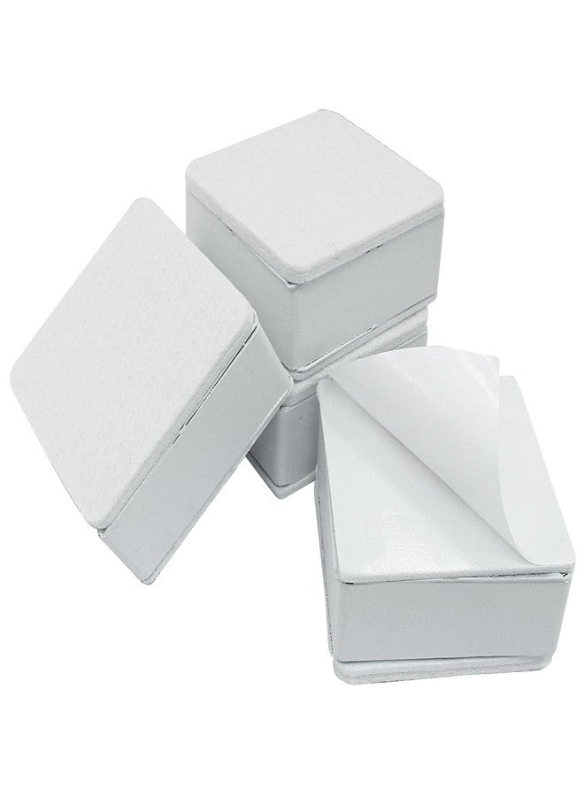 Cionyce Self-Adhesive Furniture Bed Risers Blocks, 4 Pcs Square Carbon Steel Table Sofa Risers Adds 1.2in Height with Felt Pad(White) - Image 4
