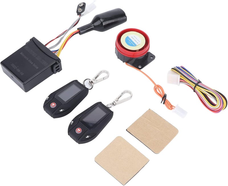 Motorcycle 2 Way Alarm System, Motorcycle Anti Theft Device Kit Loud Sound PKE Sensing Multifunction Remote Control for Offroad Vehicle for ATV (Black Case Without Tire Pressure Monitor Sensor) - Image 1