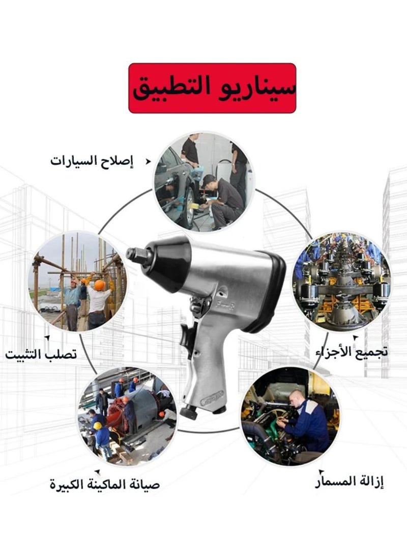 جيرزون - مجموعة مفاتيح ربط قوية لصدمات الهواء، برأس طويل يبلغ 1/2 بوصة، مناسبة لإطارات الشاحنات الكبيرة - Image 1