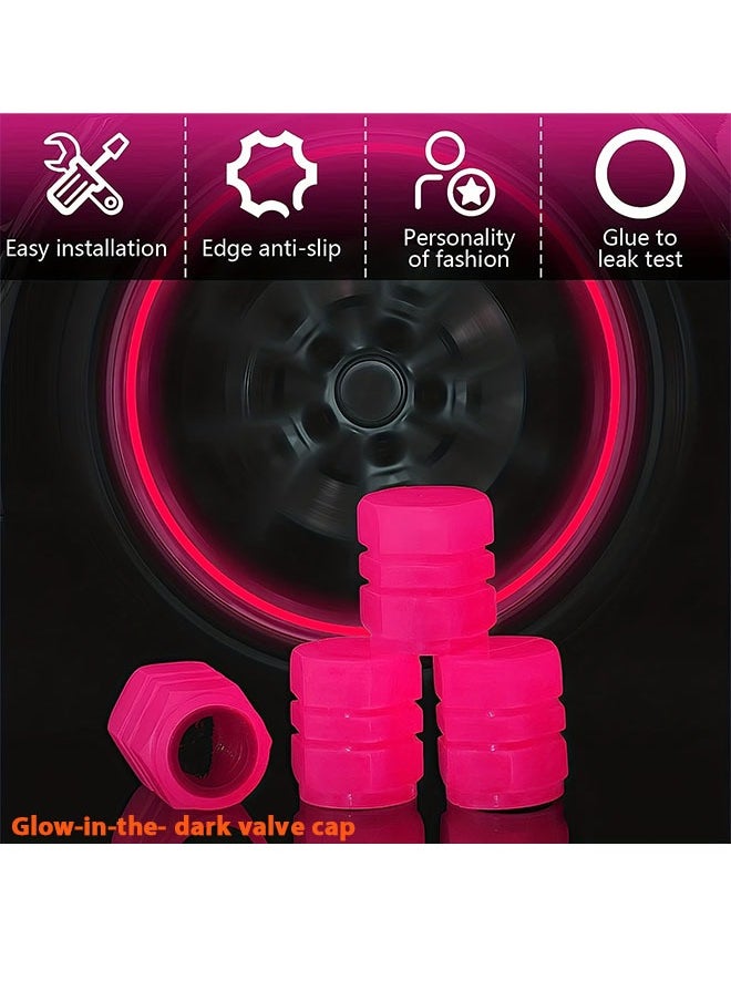 Generic 4 Piece Car Tire Valve Cap Self Luminous  - Image 1