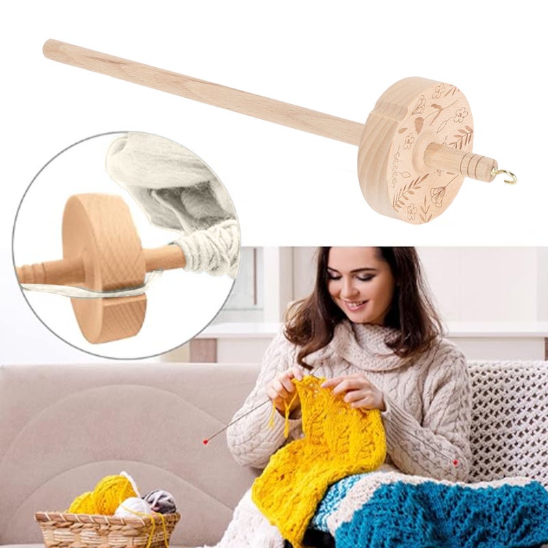 Drop Spindle Yarn Spinner for Crocheting Artisan Top Whorl Drop Spindle for Beginner Hand Carved Wooden Spindles Tool - Image 3