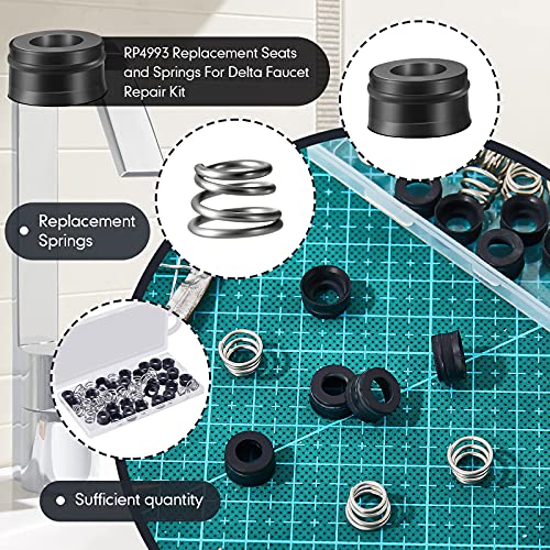 Riakrum 36 Pairs RP4993 Replacement Seats and Springs Faucet Repair Kit Rp4993 Seats and Springs Compatible with Faucet Rod Replacement, Black - Image 3