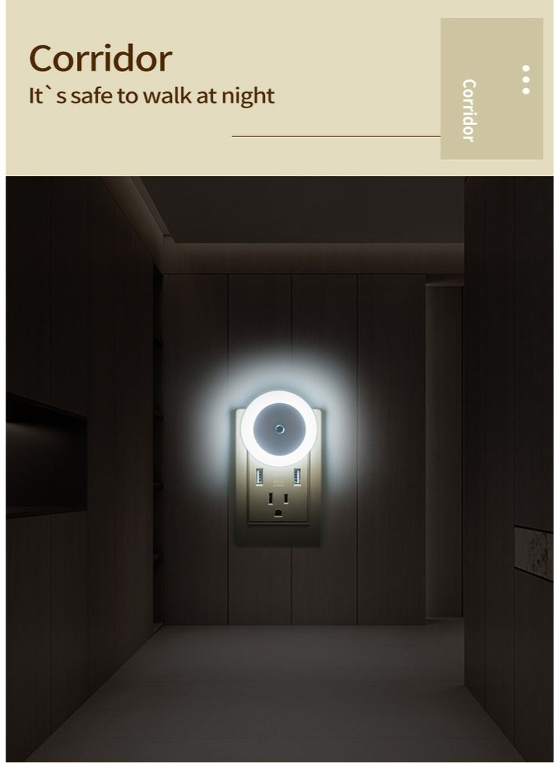 【Amber light】Sensor Night Light Plug-In (1-Pack) – LED Wall Lamp with Smart Dusk-to-Dawn Light Sensor, Auto On/Off Energy-Saving Nightlight for Kids Room, Bedroom, Hallway & Stairs - Image 4