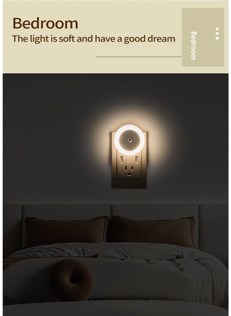 【Amber light】Sensor Night Light Plug-In (1-Pack) – LED Wall Lamp with Smart Dusk-to-Dawn Light Sensor, Auto On/Off Energy-Saving Nightlight for Kids Room, Bedroom, Hallway & Stairs - Image 5