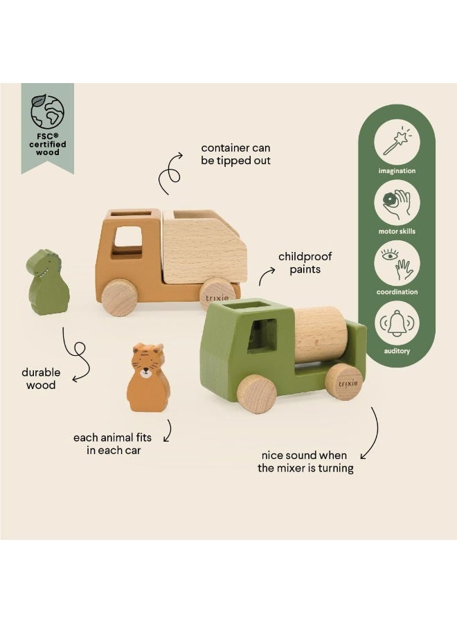 Trixie Wooden Construction Vehicles Animals set - Image 4
