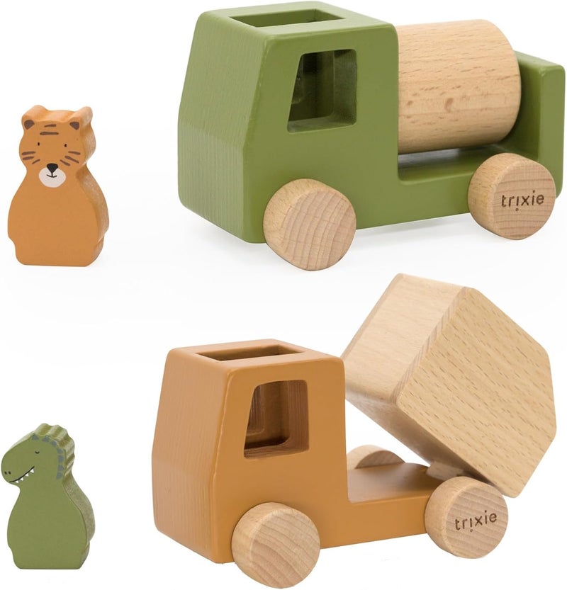 Trixie Wooden Construction Vehicles Animals set - Image 1