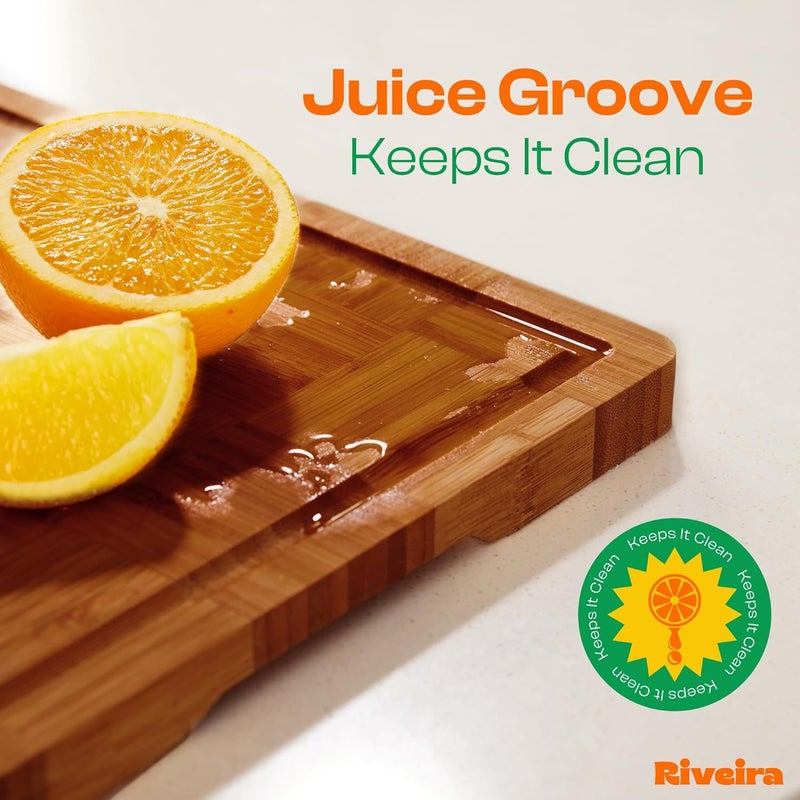 Riveira Bamboo End Grain Wood Cutting Board – Versatile And Durable: Set Of 3 Pcs Wooden Cutting Boards – Natural Wooden Cutting Boards For Kitchen Set – Complete Bamboo End Grain Cutting Board - Image 5