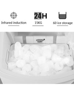 Countertop Ice Maker, Self-Cleaning Ice Maker with Scoop and Basket, 9 Cubes in 5-8 Mins, 15Kg/24H, 2L Water Tank, 100W, Portable Small Ice Machine for Home kitchen Office Party, HZB-12/B White - pzsku/Z4DEFA6BF5F1A4F9C102DZ/45/_/1727598030/677056fc-6b8c-4190-91c8-9d7e071cb9b0