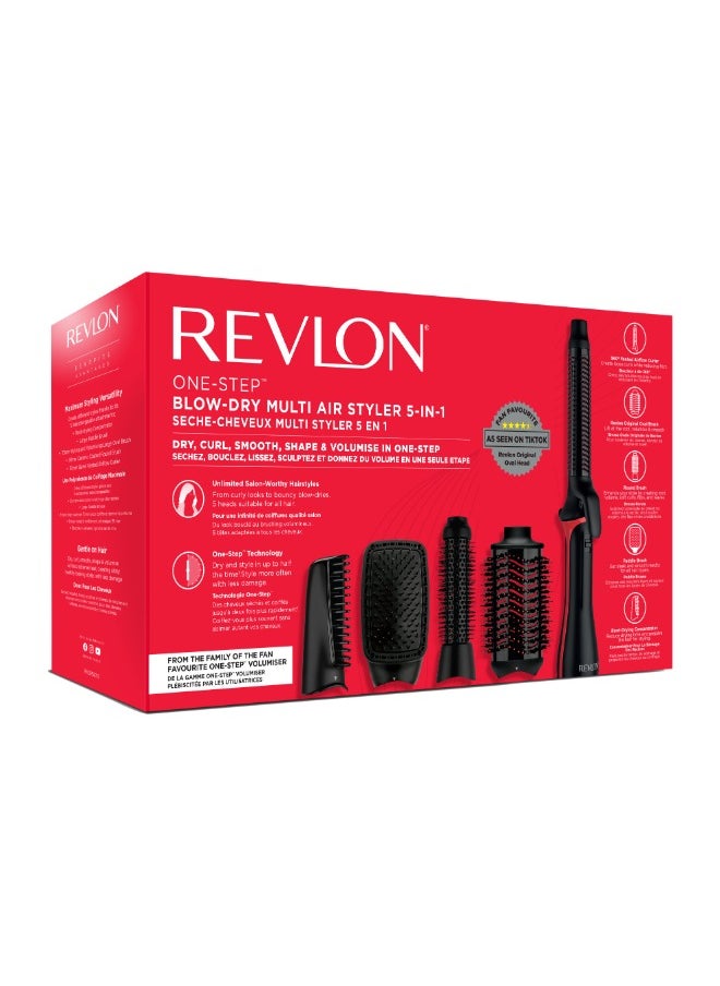 Revlon - 5-In-1 One Step Blow Dry Multi Air Styler  4 Heat Settings Dry Curl Smooth Volumise - Image 1