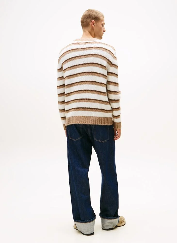 تومي جينز سترة تومي بشعار الخطوط والألباكا