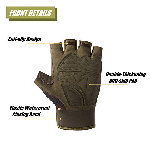 HYCOPROT Fingerless Gloves, Knuckle Protective Breathable Lightweight Outdoor Gloves for Shooting, Hunting, Motorcycling, Climbing (L, Black) - Image 4
