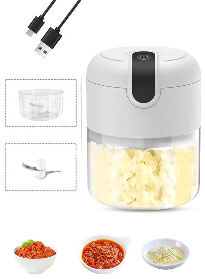 150ml Electric Garlic Mincer Rechargeable Meat Blender Garlic Mash Food Processor Detachable Easy to Clean Small Kitchen Appliances Suitable for Kitchen Restaurant Camping  - Image 1