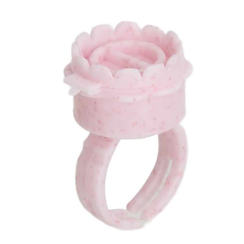 ZJchao Ink Ring Cups Disposable Adjustable Lash Glue Holder Rings 50pcs Pink PP Material for Eyelash Extension Microblading 17mm Diameter 28mm Height - Image 2