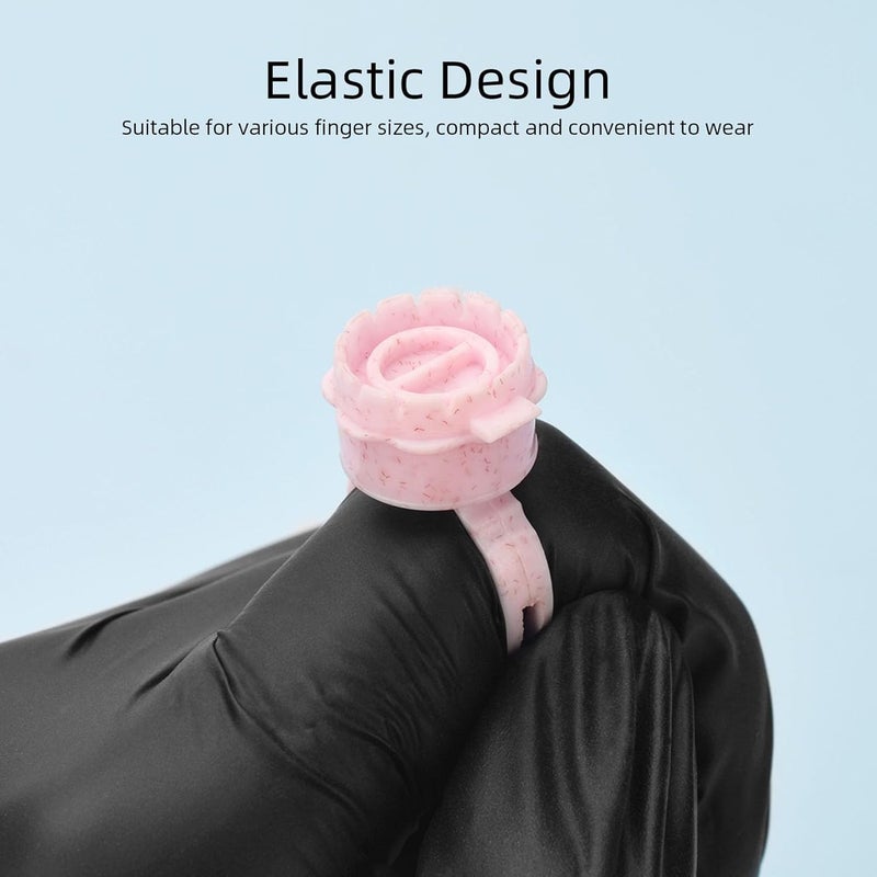 ZJchao Ink Ring Cups Disposable Adjustable Lash Glue Holder Rings 50pcs Pink PP Material for Eyelash Extension Microblading 17mm Diameter 28mm Height - Image 5
