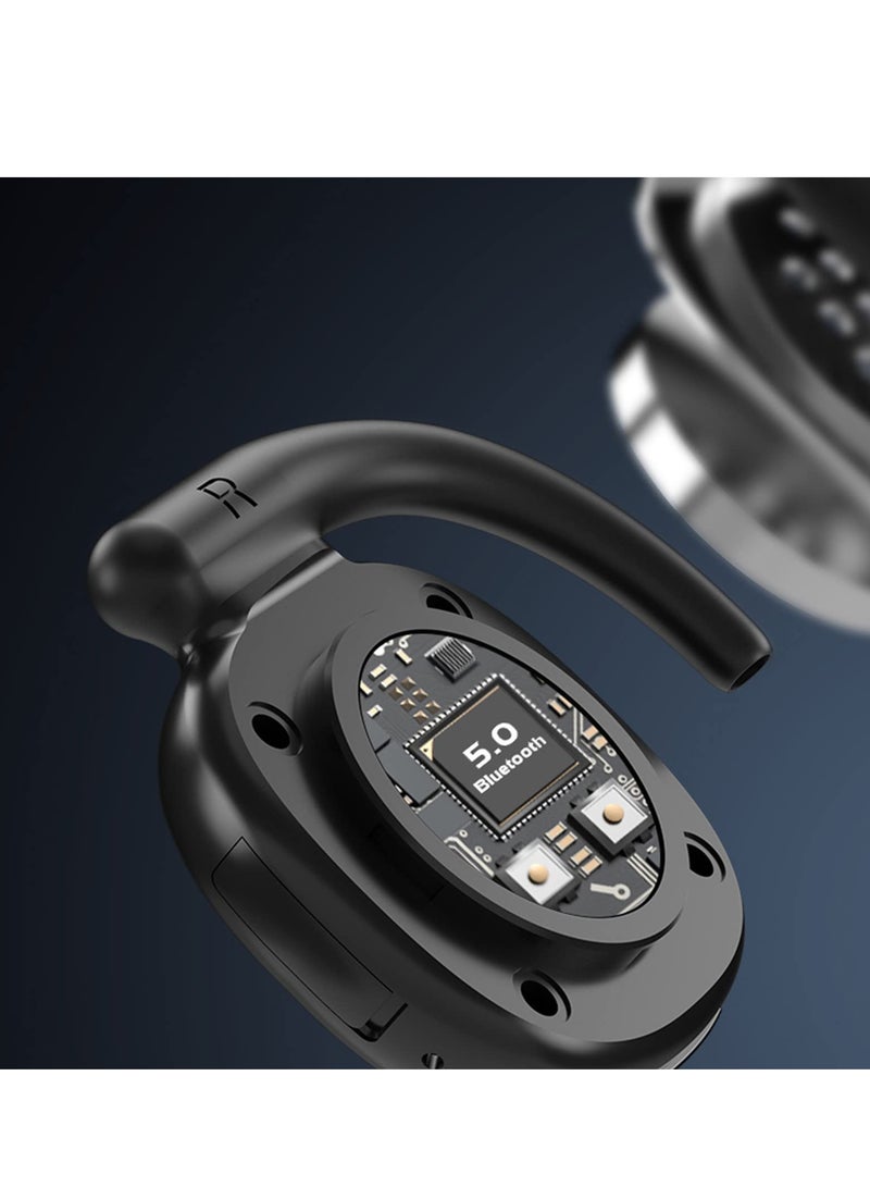 SYOSI Wireless Bluetooth 5.0 Headset On Ear Foldable Sports Bluetooth Headphones for PC Mac Game Travel Class Home Office Black - Image 3