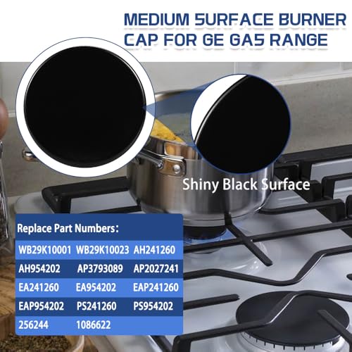 KOZHOM [Upgraded] WB29K10023 Range Medium Burner Cap Replacement Part, Fit for GE Gas Range/Stove/Oven/Cooktop, 3.2 Inch Diameter (2Pcs) - Image 3