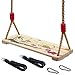 NOSTIFY Wooden Swing Seat Nostalgic Outdoor Wood Swing for Kids Adults Tree Straps Set Accessories for Backyard Patio Garden Playground Height Adjustable Beige - Image 3
