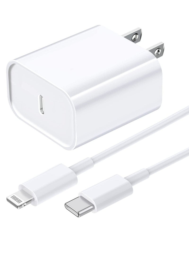 Generic [Apple MFi Certified] iPhone Fast Charger, Veetone 20W PD Type C Power Wall Charger Travel Plug with 6FT USB C to Lightning Quick Charge Sync Cord Compatible for iPhone 13/12/11/XS/XR/X 8/SE 2020/iPad  - Image 1