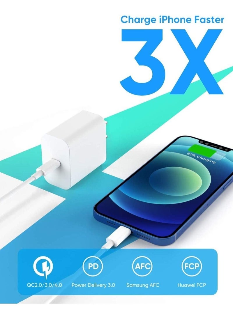 Generic [Apple MFi Certified] iPhone Fast Charger, Veetone 20W PD Type C Power Wall Charger Travel Plug with 6FT USB C to Lightning Quick Charge Sync Cord Compatible for iPhone 13/12/11/XS/XR/X 8/SE 2020/iPad  - Image 2