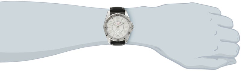 U.S. Polo Assn. ساعة يد أنالوج للرجال من يو إس بولو أسن. – قرص أبيض مزخرف مع حزام جلد PU أسود وعلامات ساعات مضيئة – تصميم أنيق، متين، وقابل للتعديل للمعصم من 5.5" إلى 8" - Image 2