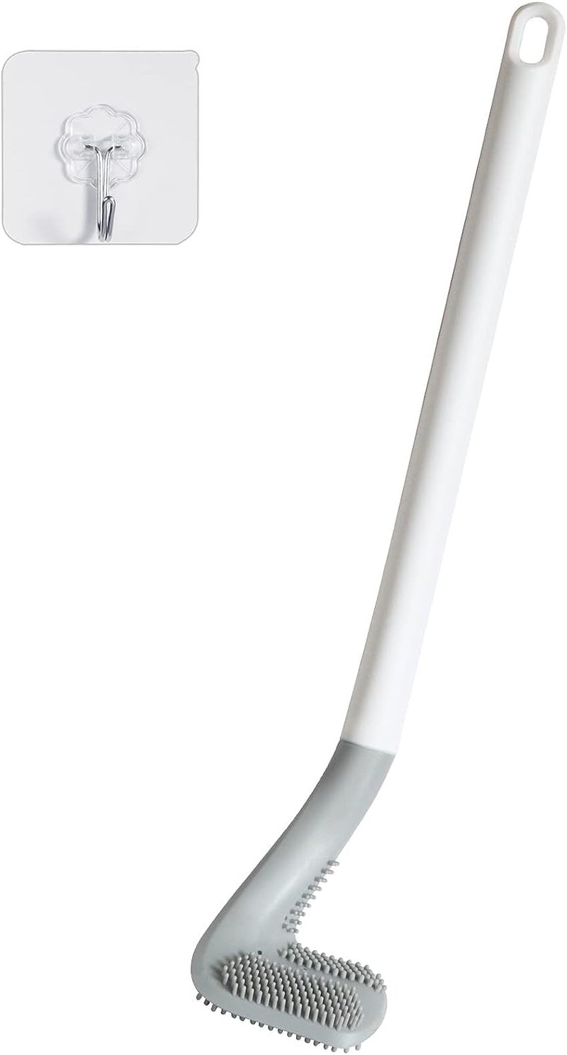 Roktry Golf Toilet Brush - Flexible Bendable Silicone Long Handled, 360° Deep Bowl Cleaning, Quick Drying for Bathroom With Hook - Image 1