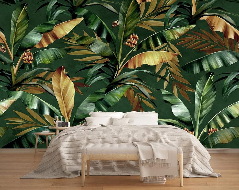 BPA Tropical Banana Leaf Wallpaper Mural - Image 1