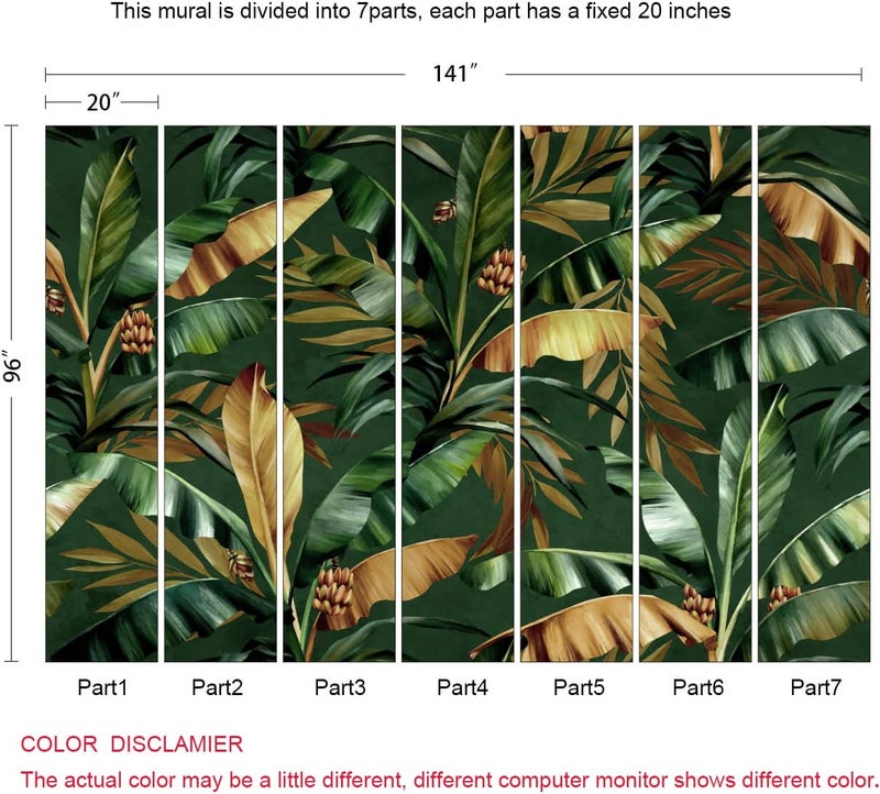 BPA Tropical Banana Leaf Wallpaper Mural - Image 4