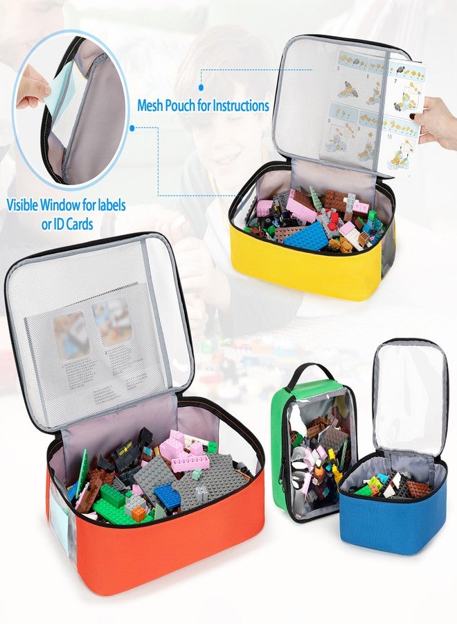 Rexmica 4-piece Toy Storage Organizer Bag, Travel Organizer Case for Building Blocks, Dolls, Crafts, Magnetic Building Tiles, Blocks Toy Storage Bag with Visible Top - Image 3