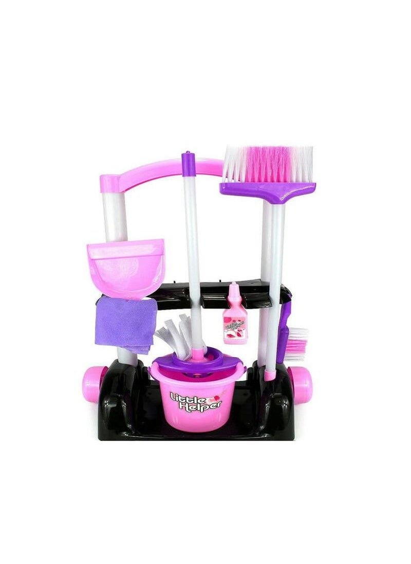 Little Helper Kids’ Pink Cleaning Trolley Play Set 🧽🚿 | 7-in-1 Realistic Role Play Toy with Mop, Brush & Bucket | Perfect Gift for Girls Ages 3+  - Image 3